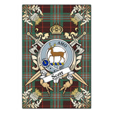 Clan Scott Brown Ancient Tartan Crest Black Garden Flag  - Gold Thistle  FV13 Clan Scott (Scott Tartan) Tartan Today
